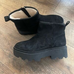 Black Suede Platform Boots